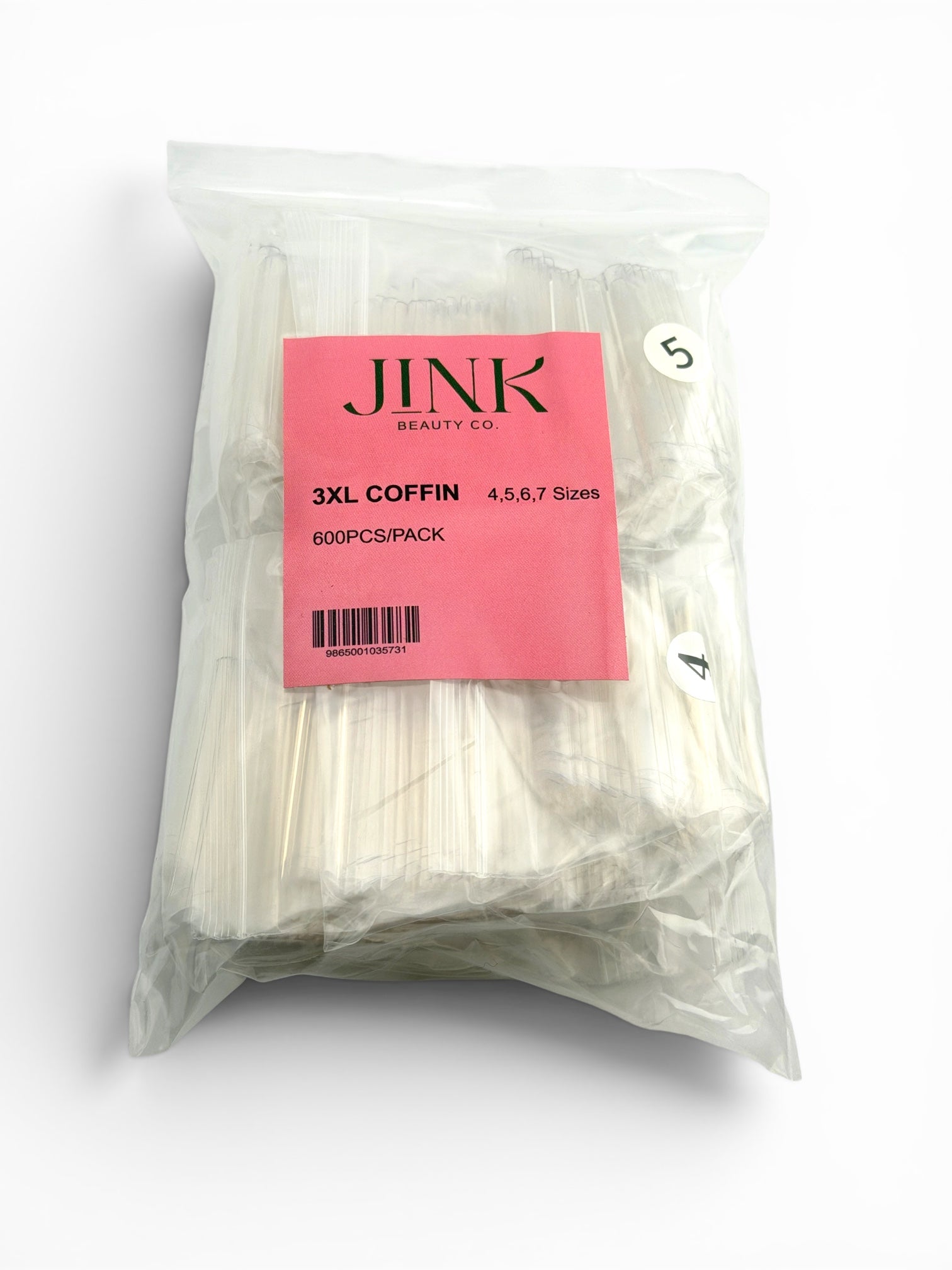 3XL Coffin No C 4.5.6.7 600pcs / bag / Clear