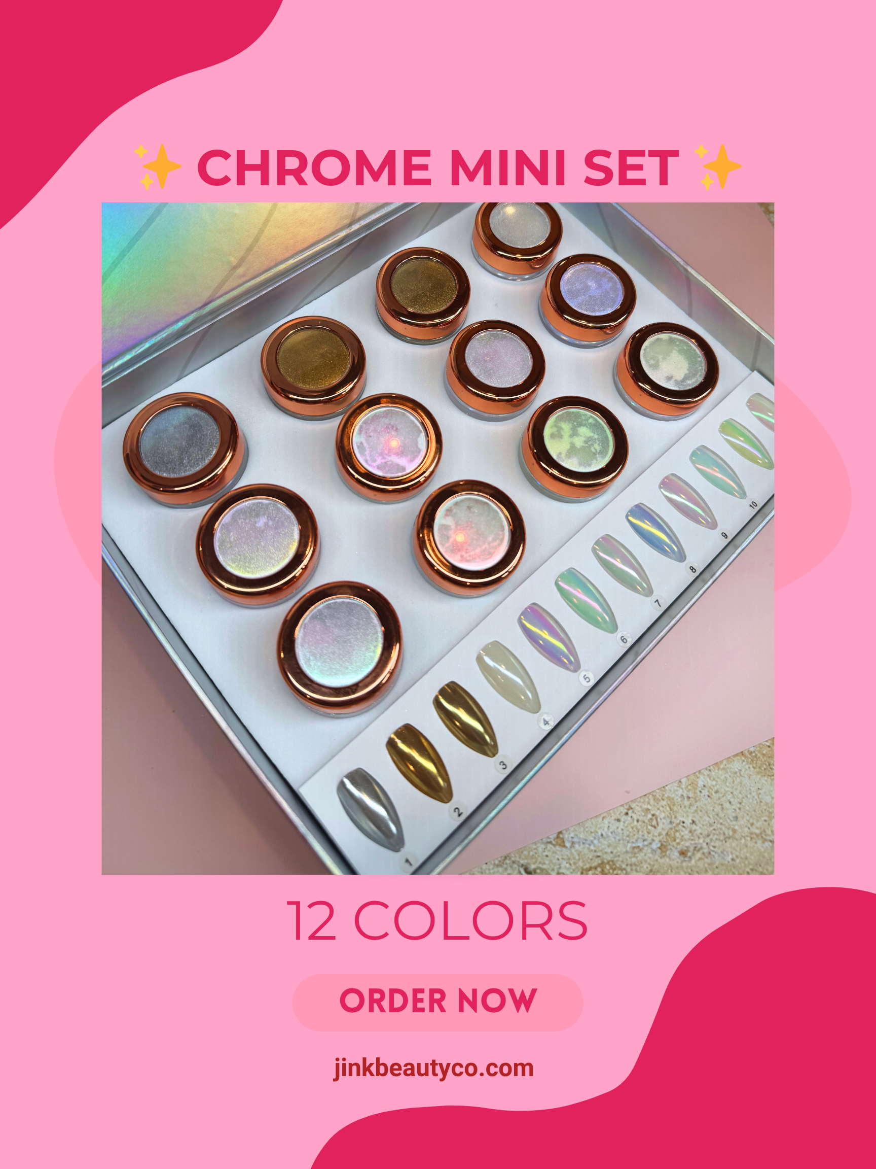 Chrome Mini set – 12 màu lấp lánh