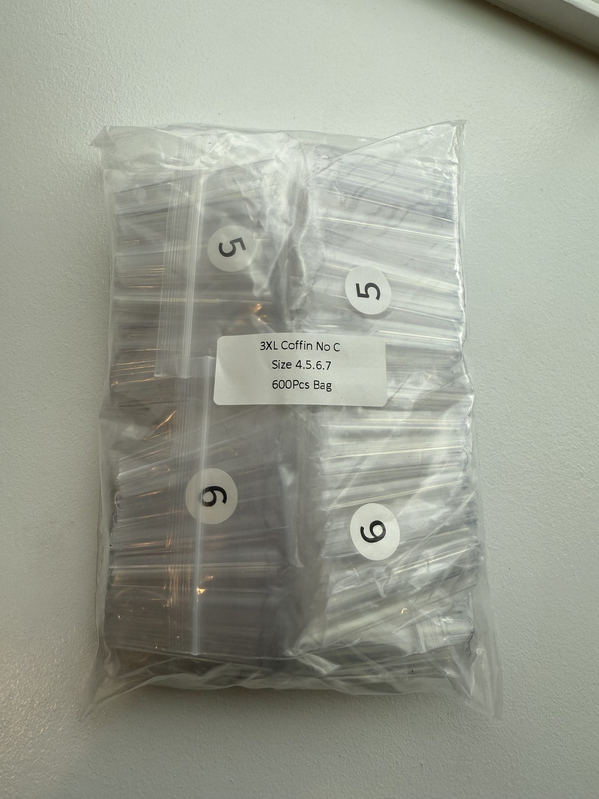 3XL Coffin No C Refill 4.5.6.7 600pcs/bag-CLEAR