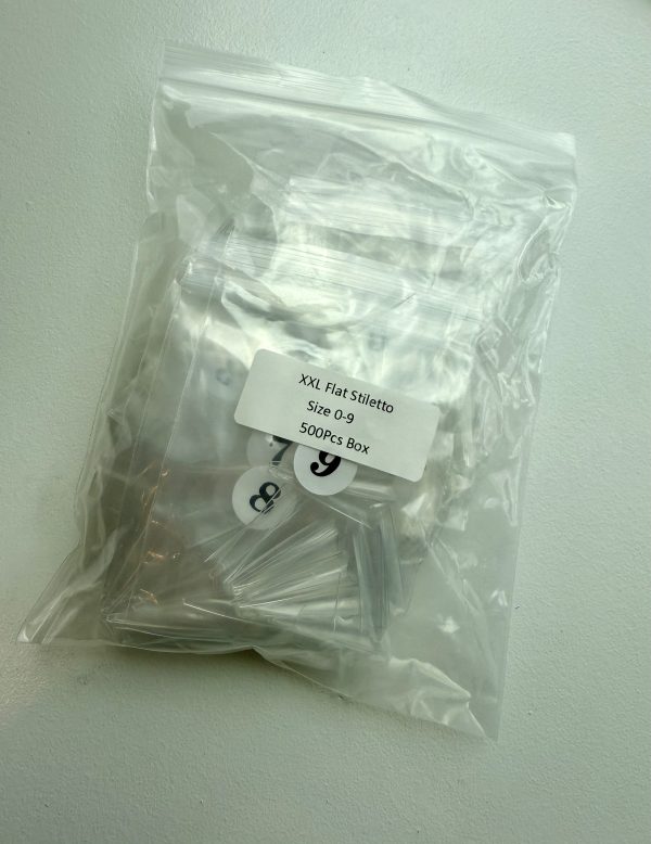 Straight Flat XXL STILETTO 500PCS/BAG - Clear